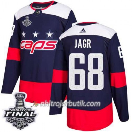 Män Ishockey Washington Capitals Tröja Jaromir Jagr 68 2018 Stanley Cup Final Patch Adidas Stadium Series Authentic